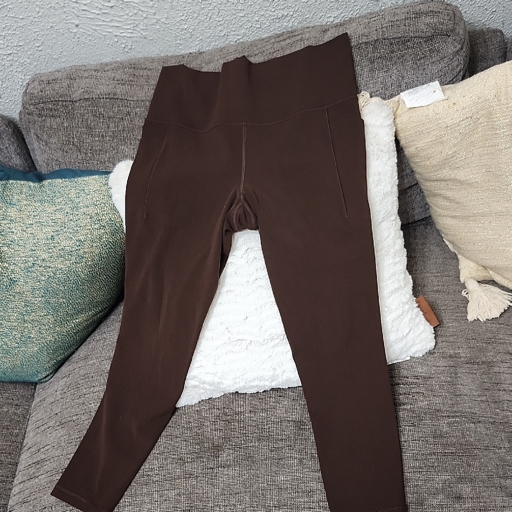 Athleta Brown High-Waisted Leggings Sz. Large